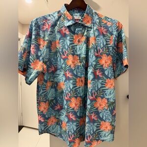 Floral Blue and Orange Men's Shirt Tommy Bahama